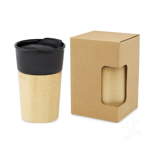 Pereira 320 ml porcelain mug with bamboo outer wall