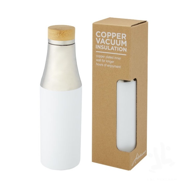 Hulan 540 ml copper vacuum insulated stainless steel bottle with bamboo lid