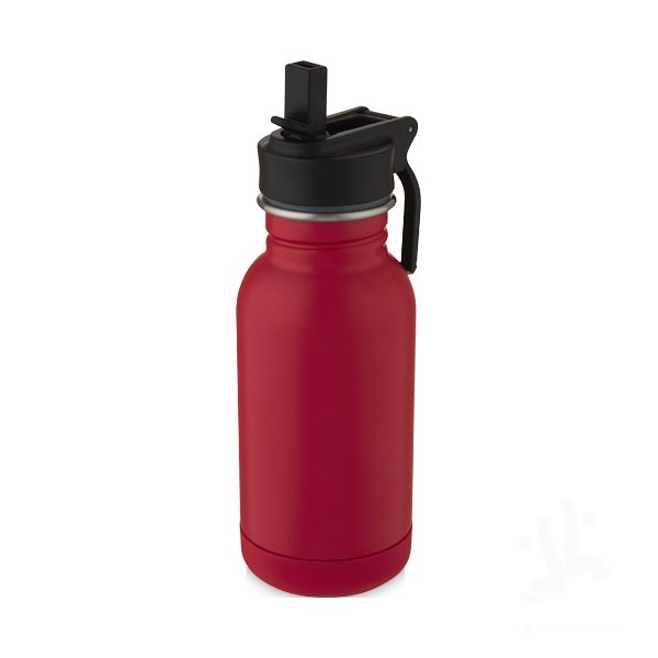 Lina 400 ml stainless steel sport bottle with straw and loop