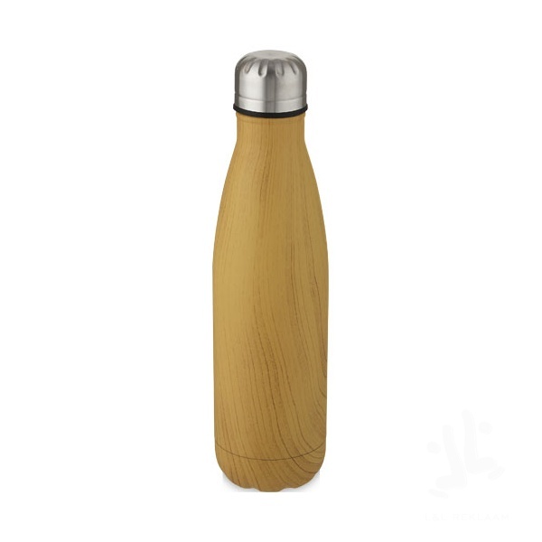 Cove 500 ml vacuum insulated stainless steel bottle with wood print