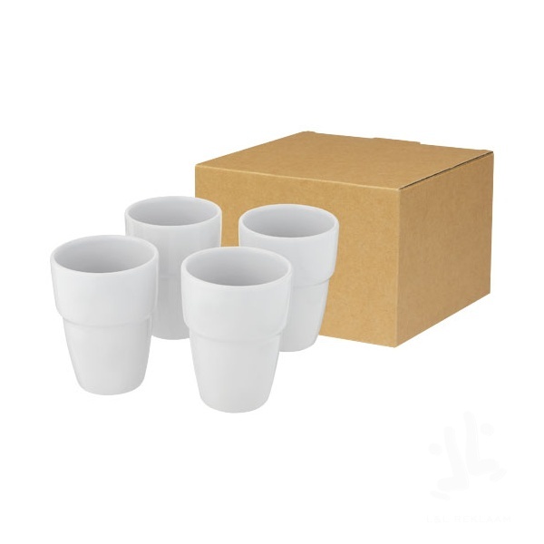 Staki 4-piece 280 ml stackable mug gift set