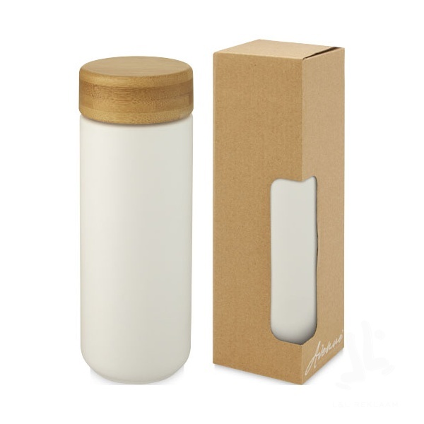 Lumi 300 ml ceramic tumbler with bamboo lid