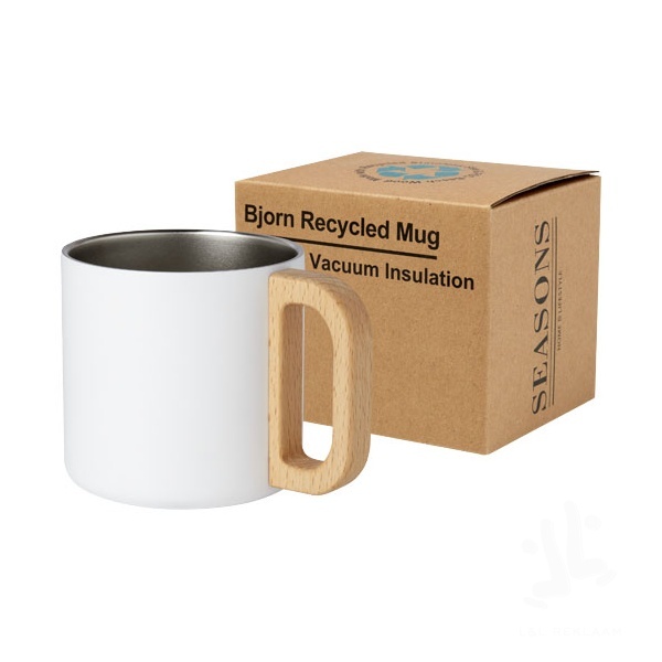 Bjorn 360 ml RCS certified recycled stainless steel mug with copper vacuum insulation