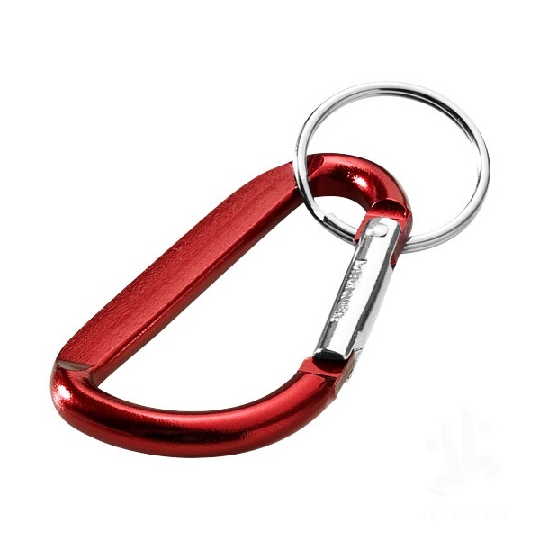 Timor recycled aluminium carabiner keychain