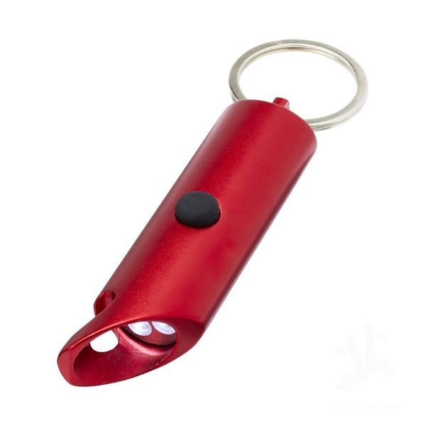 Flare RCS recycled aluminium IPX LED light and bottle opener with keychain