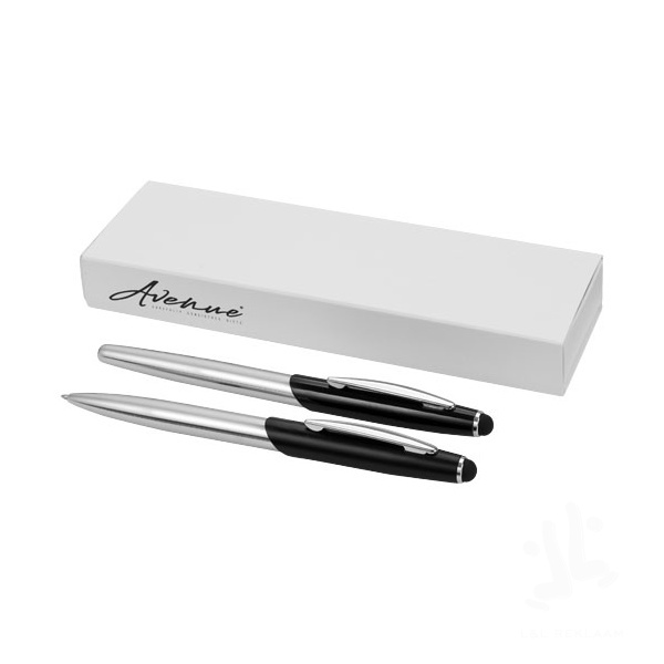 Geneva stylus ballpoint pen and rollerball pen set