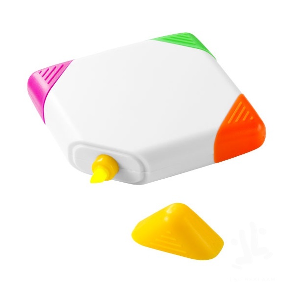 Trafalgar square-shaped 4-colour highlighter