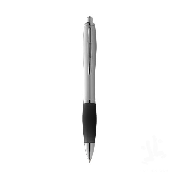 Nash ballpoint pen silver barrel and coloured grip