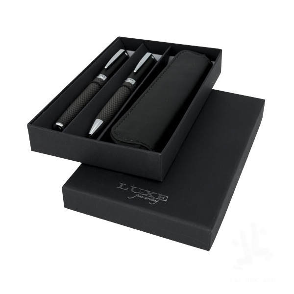 Carbon duo pen gift set with pouch