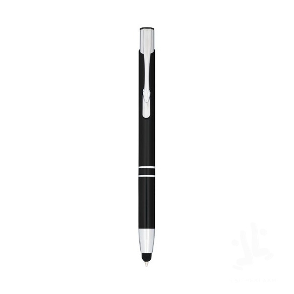 Moneta anodized aluminium click stylus ballpoint pen