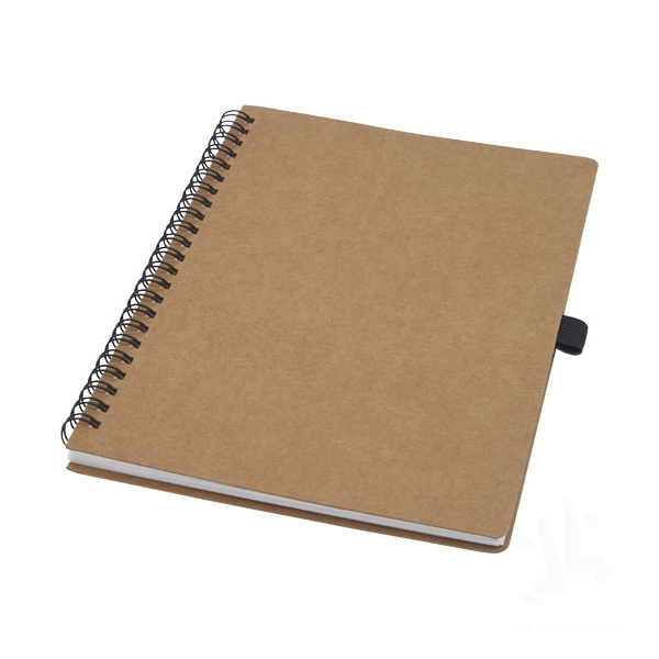 Cobble A5 wire-o recycled cardboard notebook with stone paper