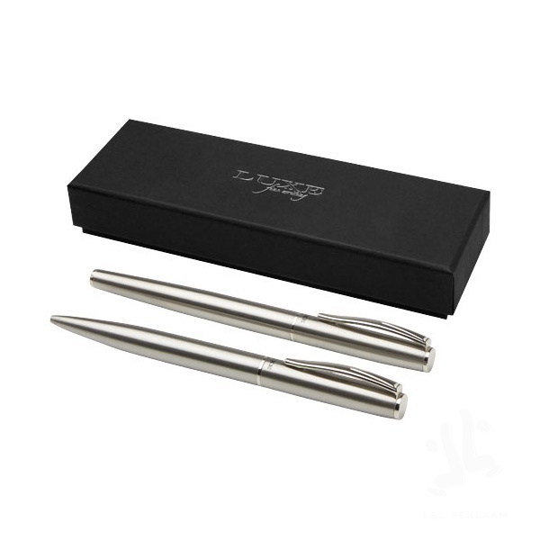 Didimis recycled stainless steel ballpoint and rollerball pen set