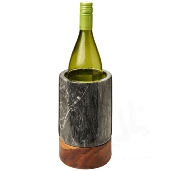Harlow marble and wood wine cooler