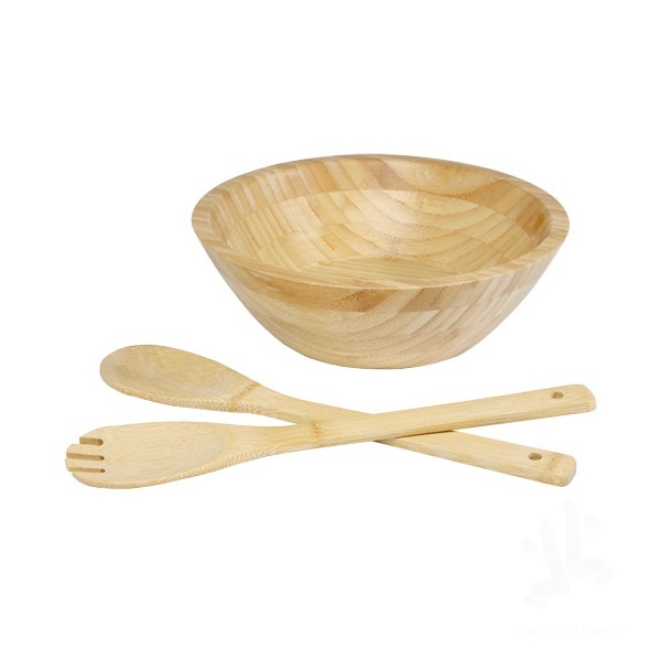 Argulls bamboo salad bowl and tools