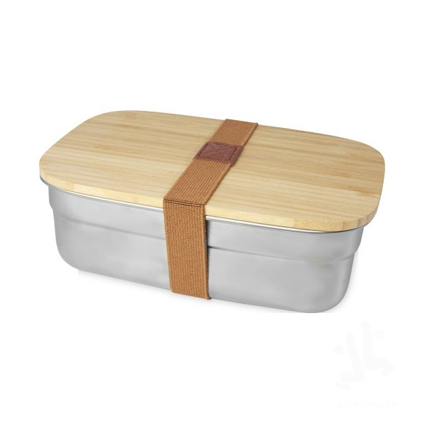 Tite stainless steel lunch box with bamboo lid