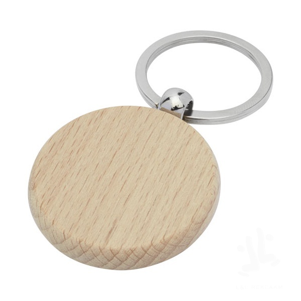 Giovanni beech wood round keychain