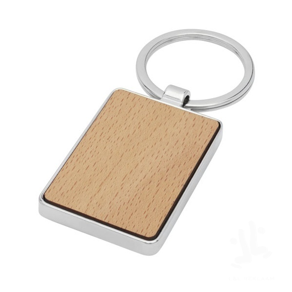 Mauro beech wood rectangular keychain