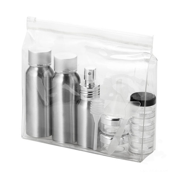 Frankfurt airline approved alu travel bottle set