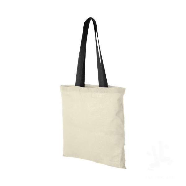 Nevada 100 g/m² cotton tote bag coloured handles