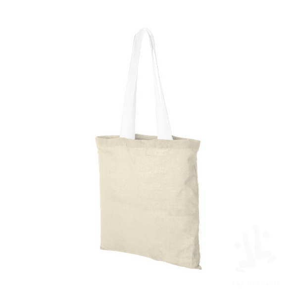 Nevada 100 g/m² cotton tote bag coloured handles