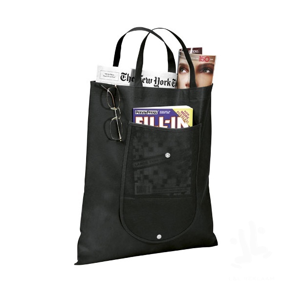 Maple buttoned foldable non-woven tote bag