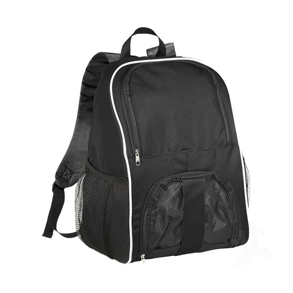 Goal backpack with mesh footbal compartment