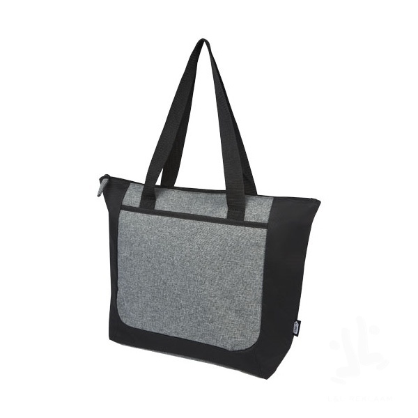 Reclaim GRS recycled two-tone zippered tote bag 15L