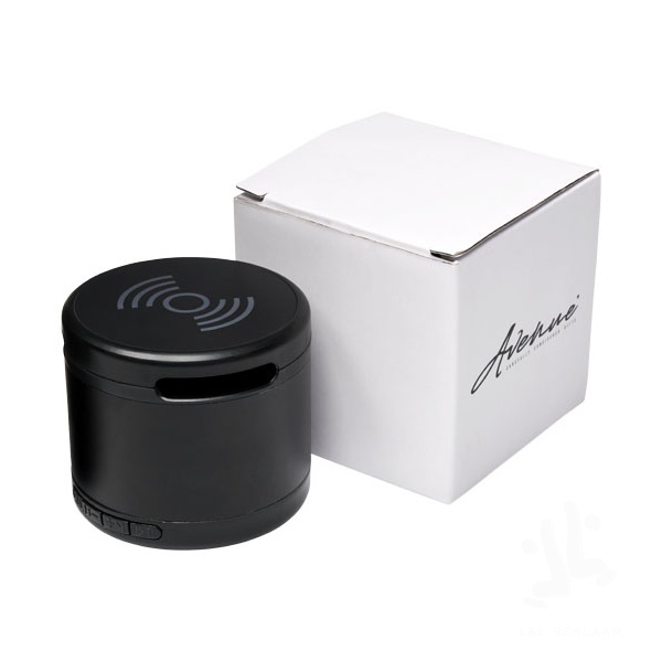 Jones metal Bluetooth® speaker with wireless charging pad