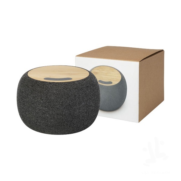 Ecofiber bamboo/RPET Bluetooth® speaker and wireless charging pad