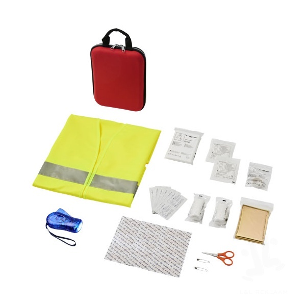 Handies 46-piece first aid kit and safety vest