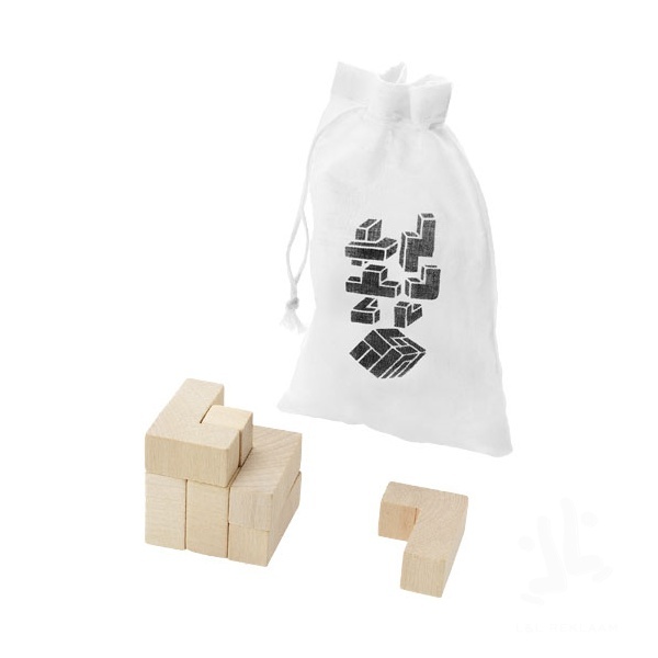 Solfee wooden squares brain teaser with pouch