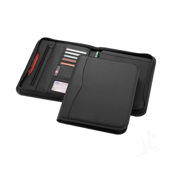Ebony A4 zippered portfolio