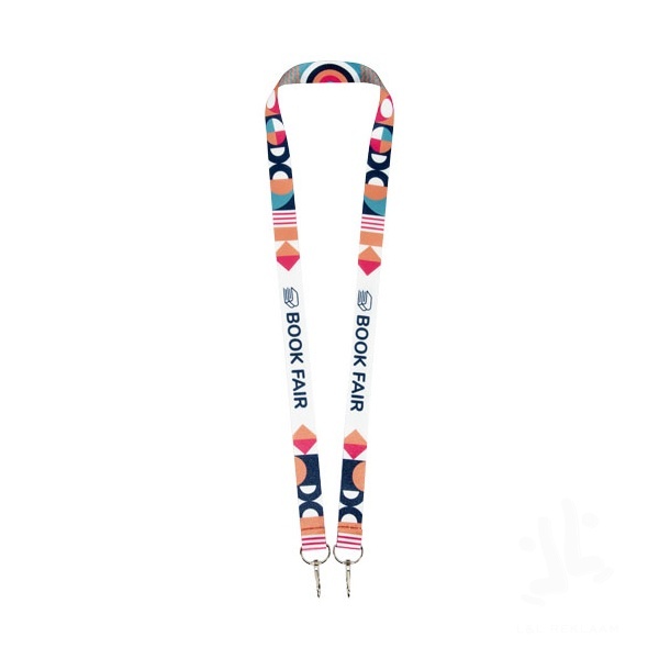 Leia sublimation RPET lanyard with 2 keyrings