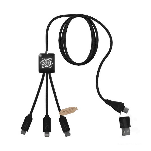 SCX.design C45 5-in-1 rPET charging cable with data transfer