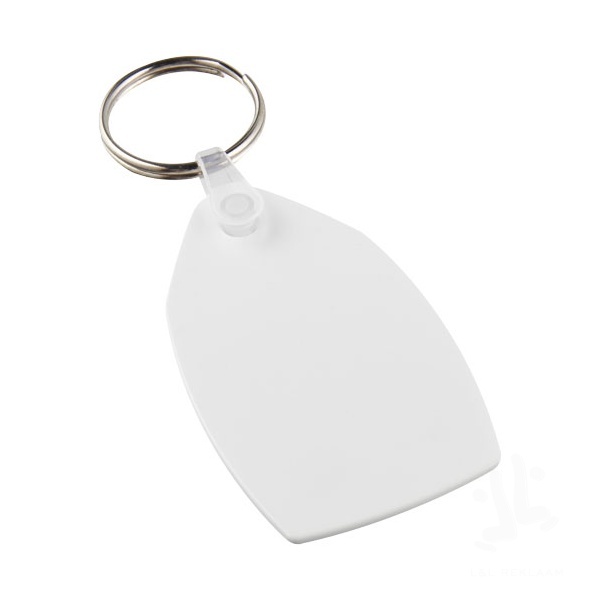 Tait rectangular-shaped recycled keychain