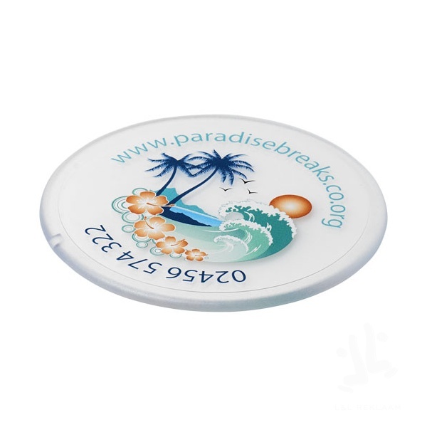 Renzo round plastic coaster