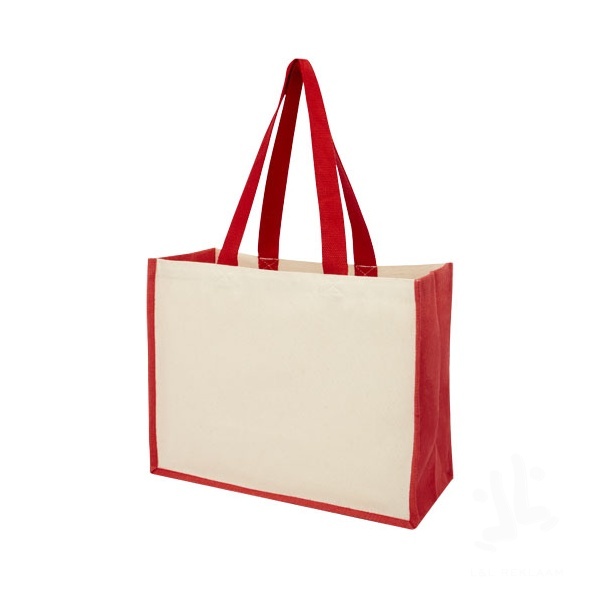 Varai 320 g/m² canvas and jute shopping tote bag 23L