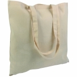 Cotton shopping /carrying bag with long handles, 220 gr. Size 38 x 42 cm. Handles 75 x 2,5 cm