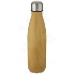 Cove 500 ml vacuum insulated stainless steel bottle with wood print