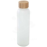 Lume 500 ml matte soda lime glass bottle with bamboo lid