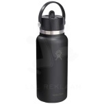 Hydro Flask Wide Mouth 946 ml insulated stainless steel water bottle with straw cap