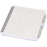Niove recycled plastic soft cover notebook and ballpoint pen set (blue ink)