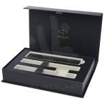 Parker IM Essentials rollerball and ballpoint pen set - silver