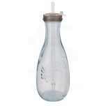 Polpa recycled glass bottle with straw