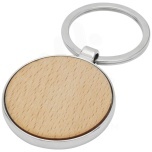 Moreno beech wood round keychain