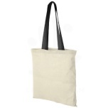 Nevada 100 g/m² cotton tote bag coloured handles 7L