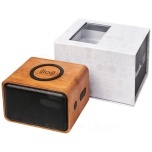 Wooden 3W speaker with wireless charging pad