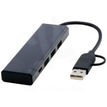 Rise RCS-kierrätetystä alumiinista valmistettu USB 2.0 -keskitin