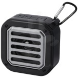 Solo 3W IPX5 RCS recycled plastic solar Bluetooth® speaker with carabiner