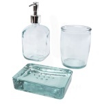 Jabony 3-piece recycled glass bathroom set